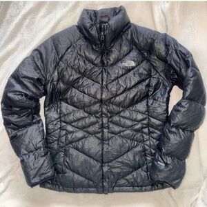 The North Face Womens 550 Goose Fill Down Black Puffer Quilted Coat Jacket Large
